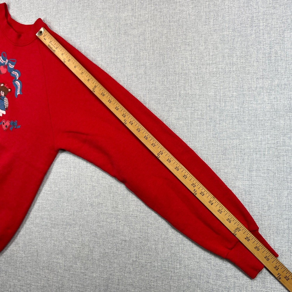 Vintage 90s Screen Stars Sweatshirt Women XL Red Country Bears Retro Grandma USA - Picture 8 of 9